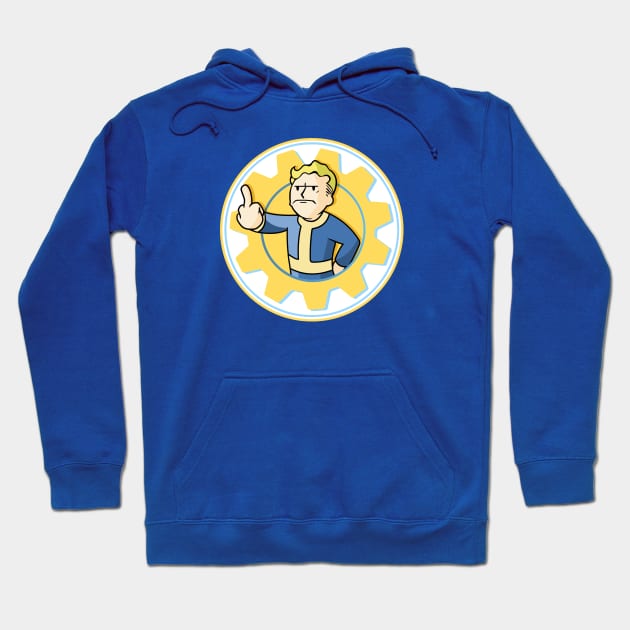 Vault Boy Fallout - Flip You Off Sticker Hoodie by Isbaeolen 